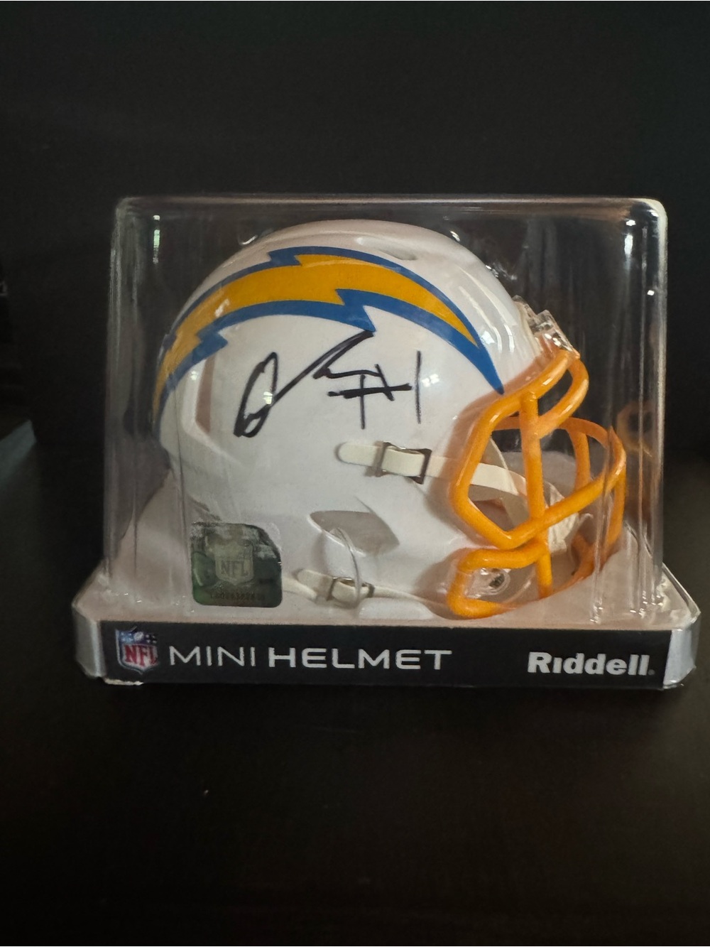 NIB Los Angeles Chargers Mini Helmet - Quentin Johnston Autographed